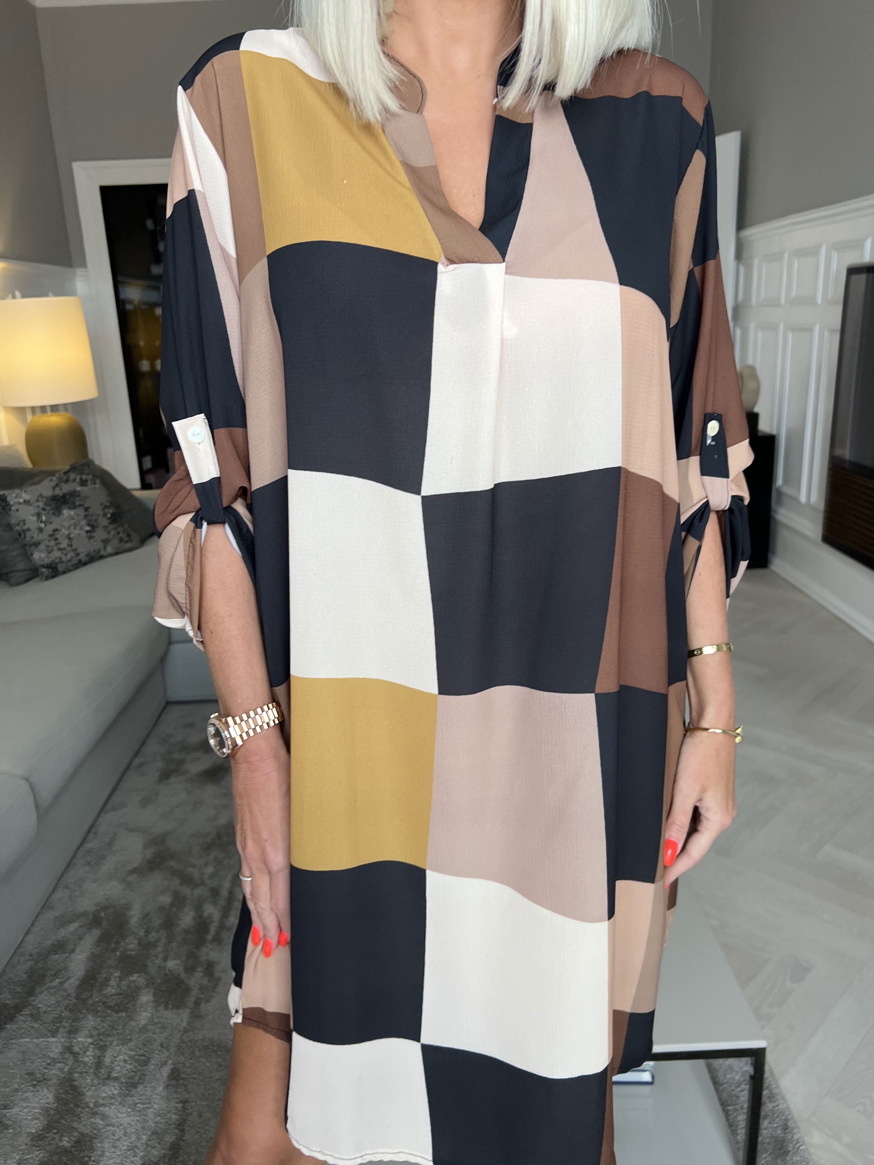 Vanesa Dress Check - Let og luftig kjole